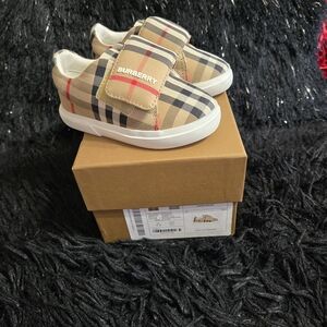 Burberry Kids Checkered Sneakers - Beige and Red